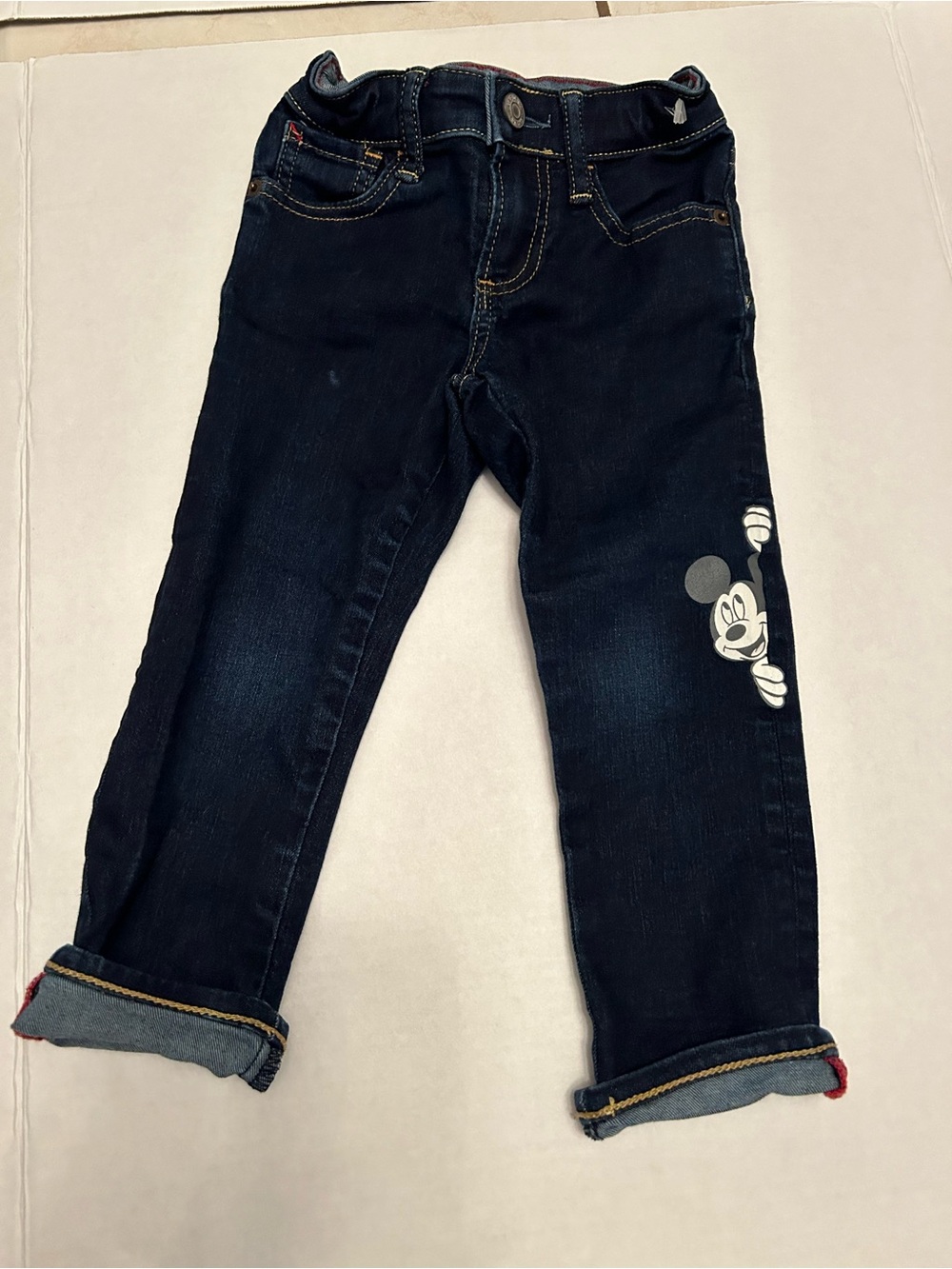 Disney Mickey Kids Dark Blue Denim Jeans with Mickey Graphic